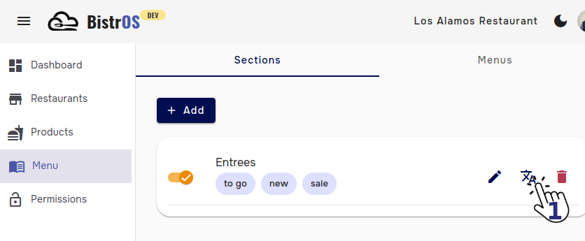 Add section language 1