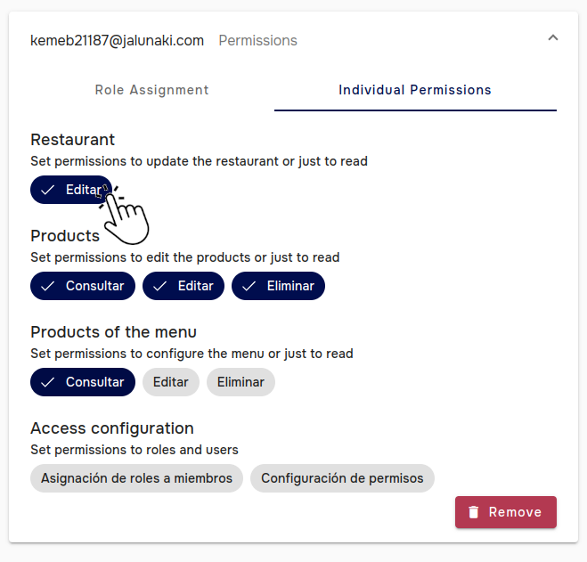 Set user permissions 1