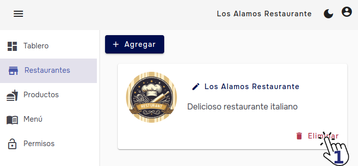 Remove restaurant 1