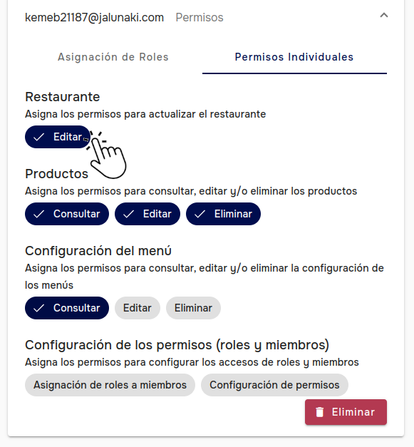 Set user permissions 1